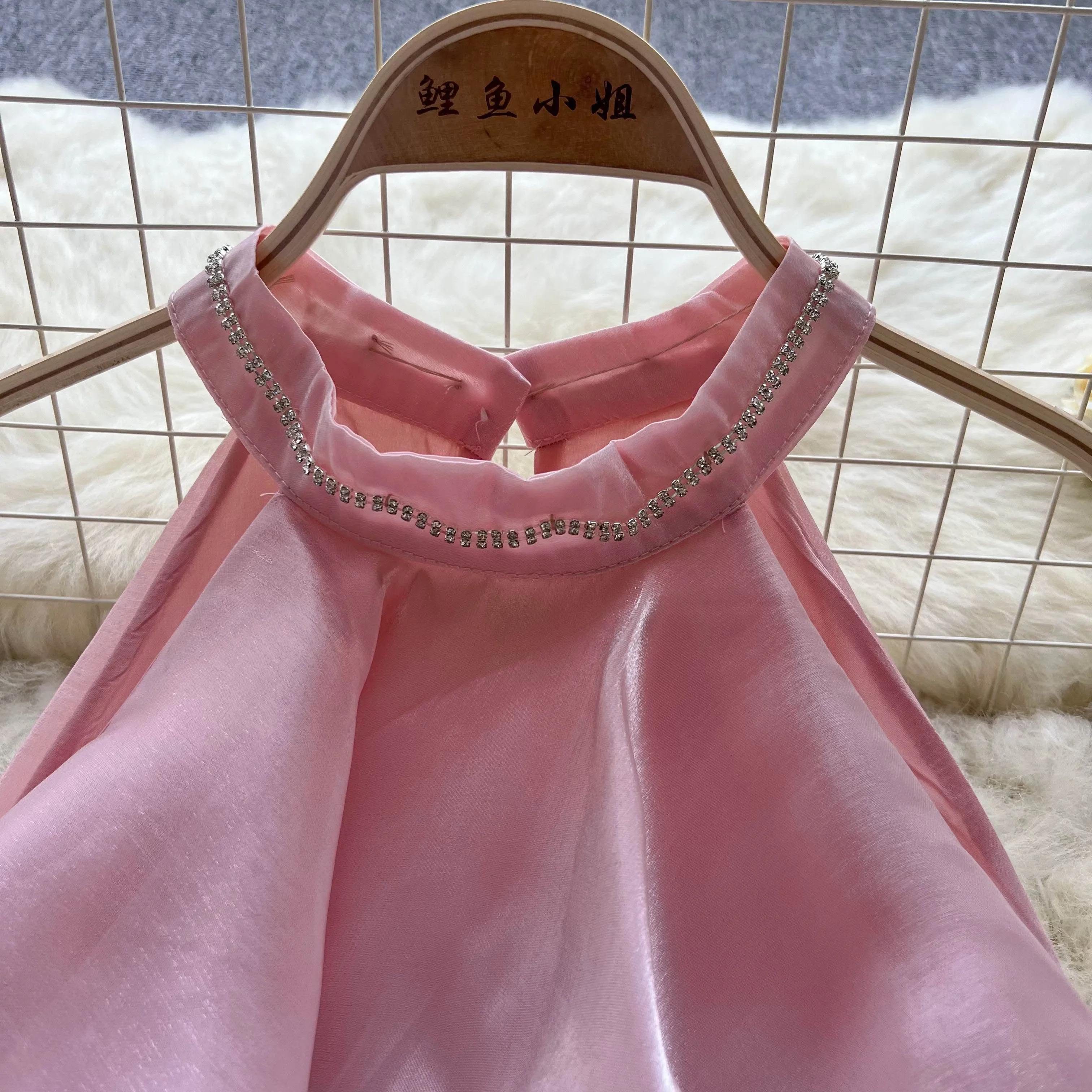 U1309 Sweet Memory Фиолетовый Розовый Белый Оборками Холтер Шифон Майка Сексуальная