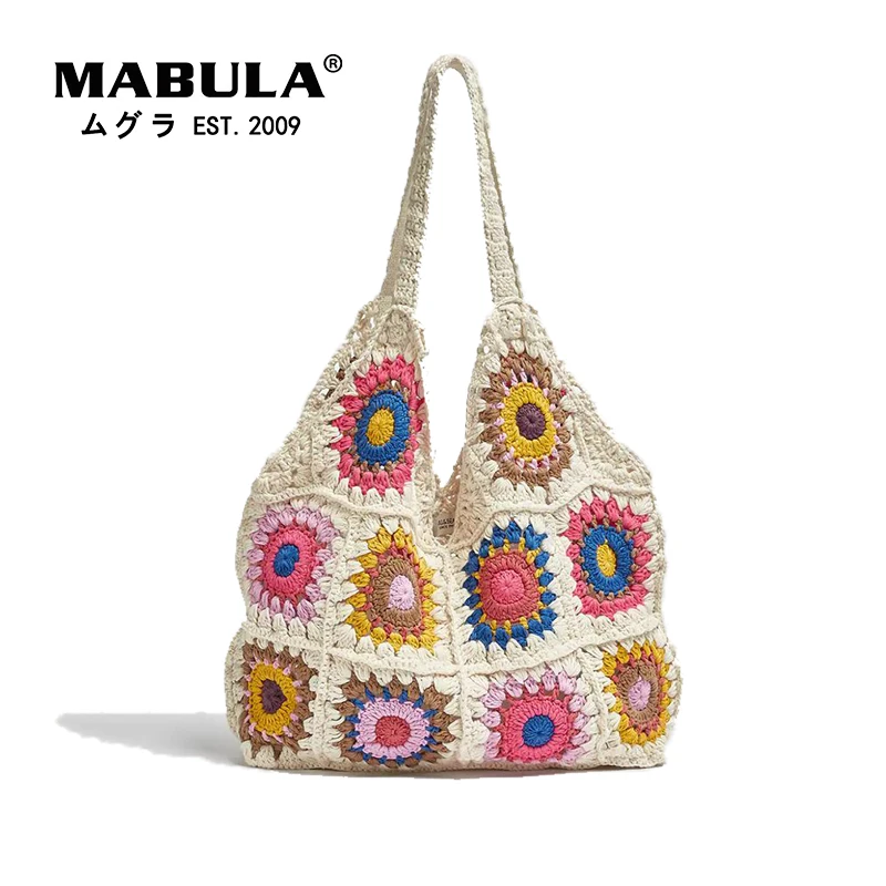 MABULA элегантная вязаная крючком сумка-тоут с рыбками летняя дорожная пляжная