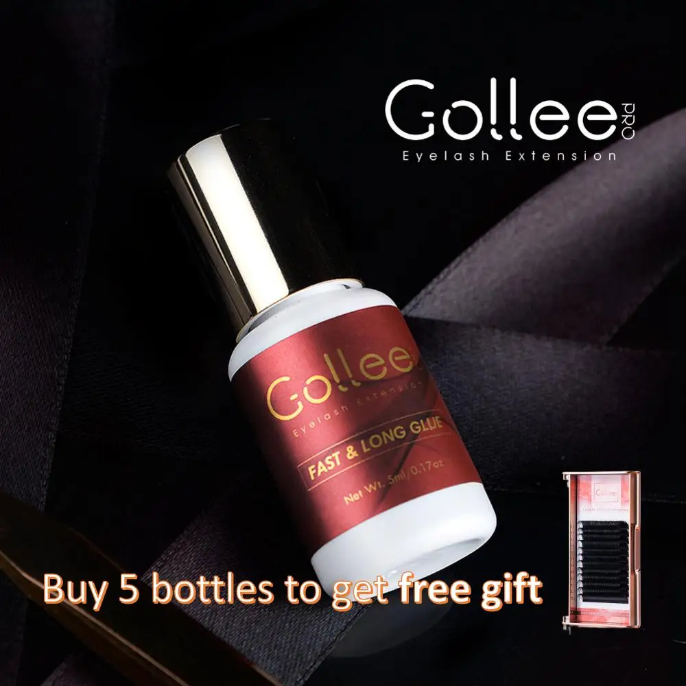 

[Buy 5 Get 1 Box Gollee Eyelashes] Gollee Fast Drying Eyelash Extension Glue Suitable For 3D-6D Volume Eyelash Thin Black Glue