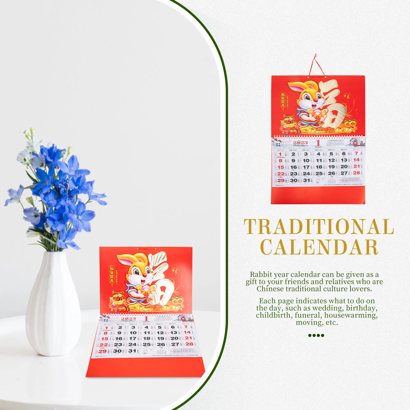 

Calendar Year Chinese Wall Rabbitnew The Hanging Lunar Monthly Plannercalendars Schedule Festival Spring Decor Home Traditional