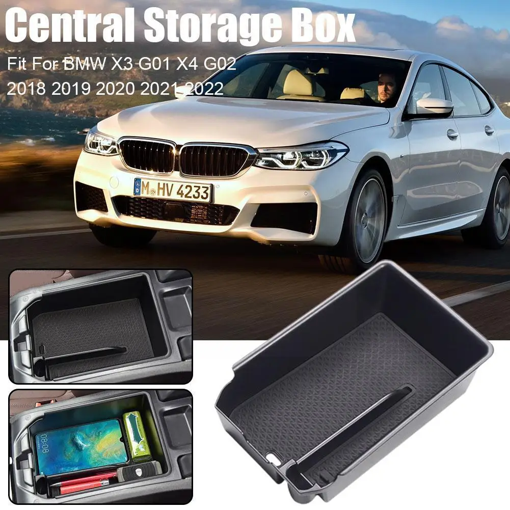 

Двойная коробка для хранения центральной консоли, органайзер для BMW X3 X4 G01 2018 2019 2020 2021 B2B0