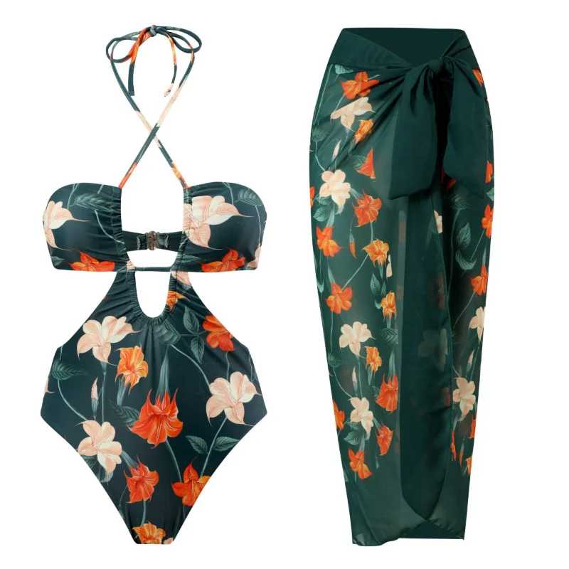 Two Piece Sets Swimsuit Cover-up Women Clothes 2023 Summer Crop Tank Tops Bodysuits And Skirt Fitness Skinny Outfit 2 Piece Suit