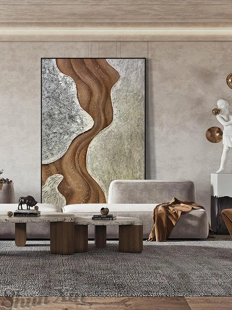 

Pure Handmade Oil Painting Thick Texture Abstract Living Room Corridor Porch Decorative Modern Simple Abstract Luxury Frameless