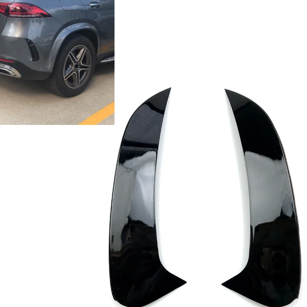 

Car Surround Spoiler Canards Trim Rear Bumper Side Air Vent Splitter Cover For Mercedes Benz GLE W167 AMG 2020-2021 Glossy Black