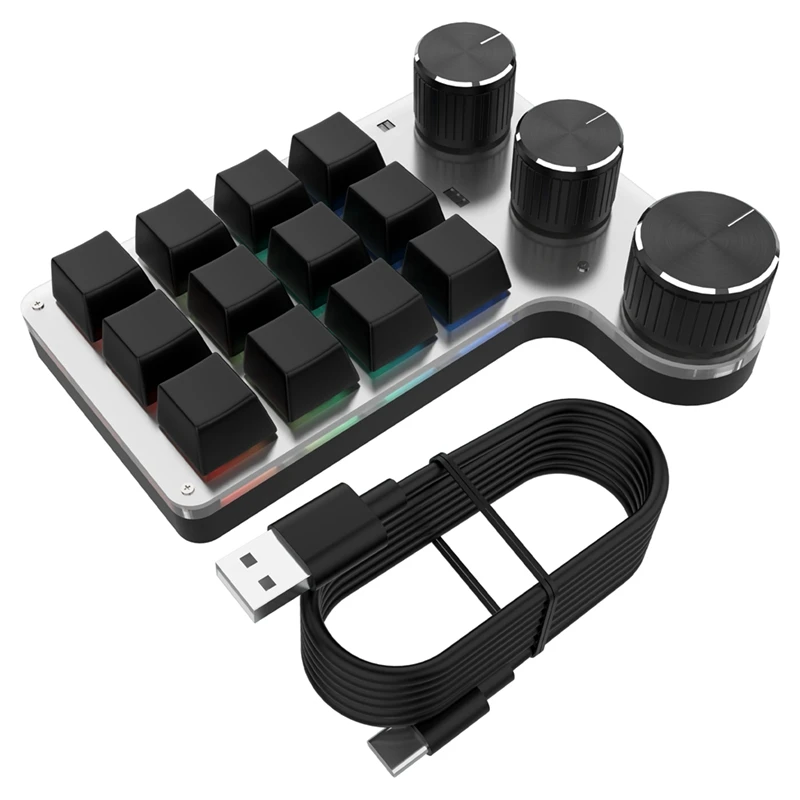 

Programming Macro Custom Knob Keyboard Hotswap Macropad Photoshop Gaming Keypad Mechanical 12 Key Copy Paste Mini Button