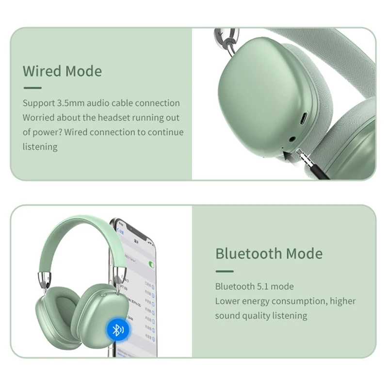 Беспроводные Bluetooth-наушники для смартфона складные наушники с микрофоном Hi-Fi