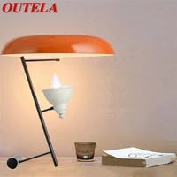 outela italian style table lamp modern led orange simple desk light decorative for bed side