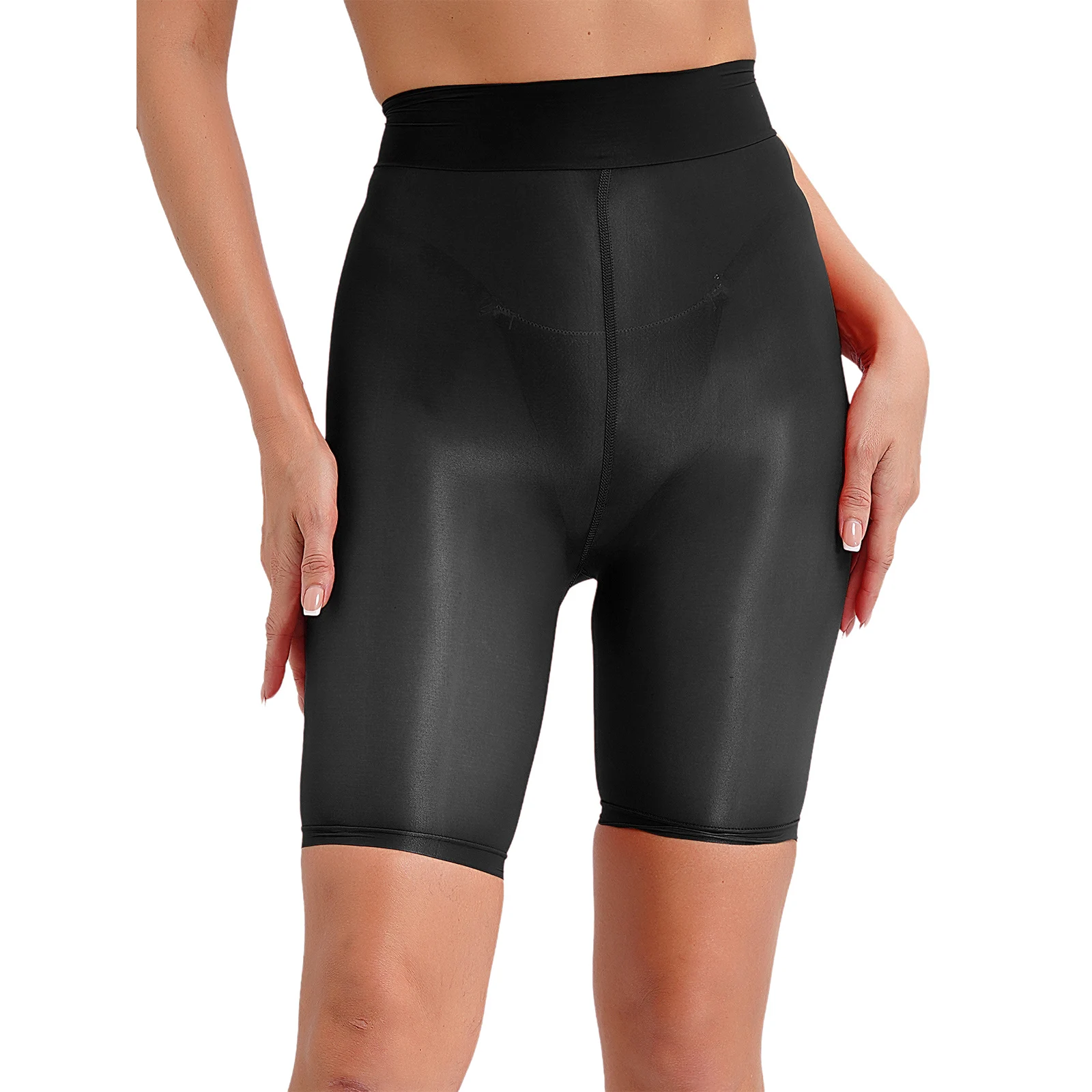 Женские глянцевые боксеры сексуальное нижнее белье жирные блестящие прозрачные