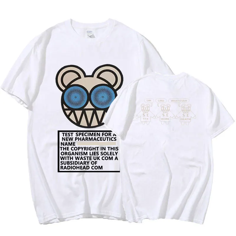 

English Rock Band Radiohead T Shirt Men's Pure Cotton T-shirts Hip Hop The Bends Music Album Print Tee Shirt Oversize Harajuku