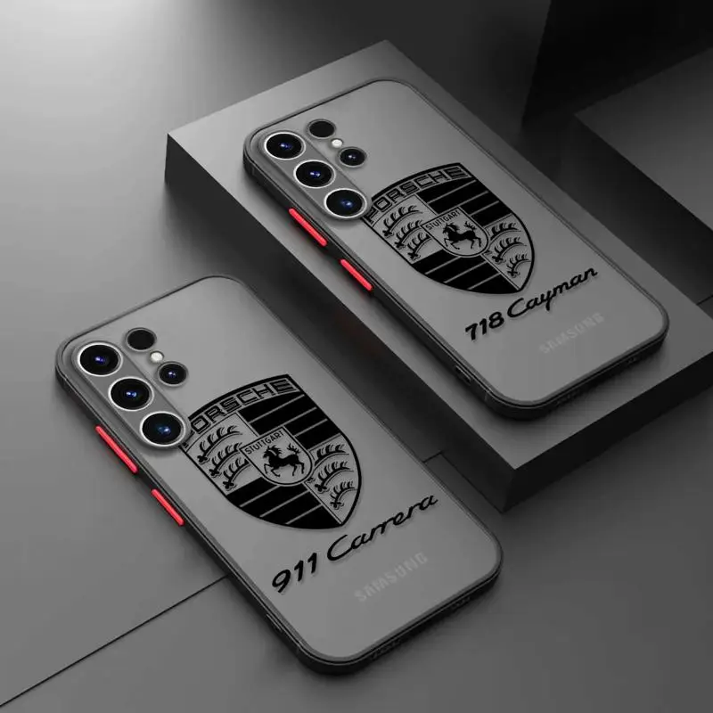 

Porsche-911-Macan Car Phone Case For Samsung Galaxy S23 S22 S21 S20 Ultra FE S10 S9 S10e Plus 5G Note 9 10 20 Lite Matte Fundas