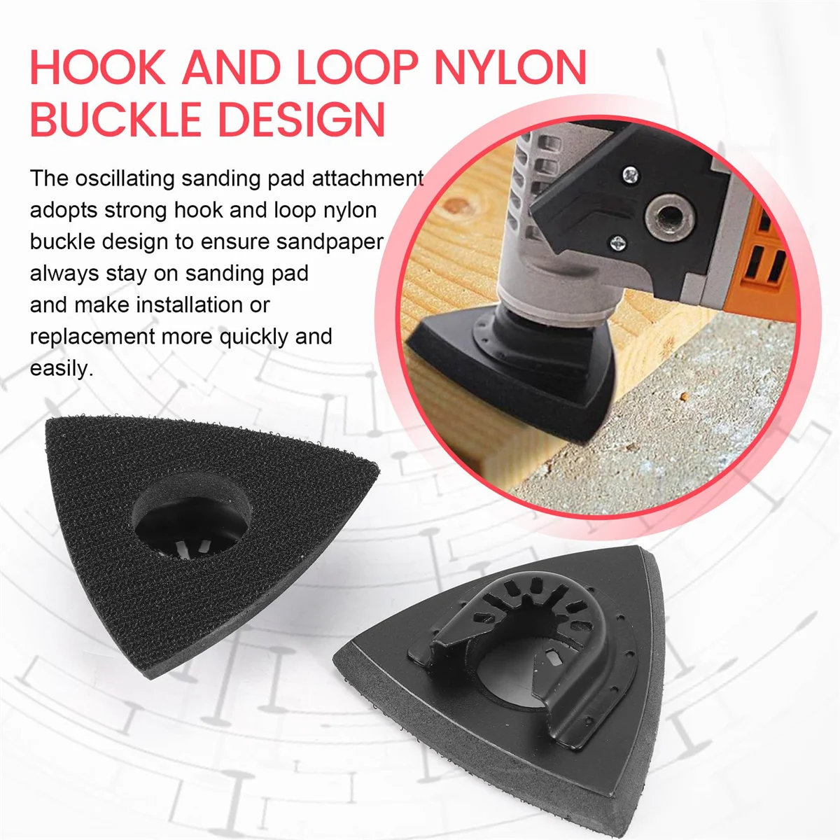 6 шт. 3-1/8-дюймовые шлифовальные подушечки для осциллирующих инструментов