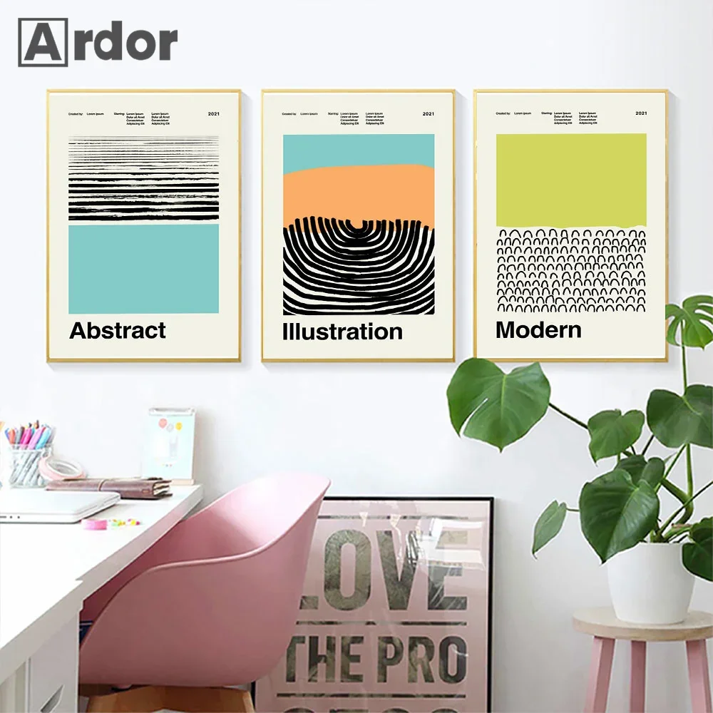 Абстрактная Современная Настенная картина среднего века холст галерея