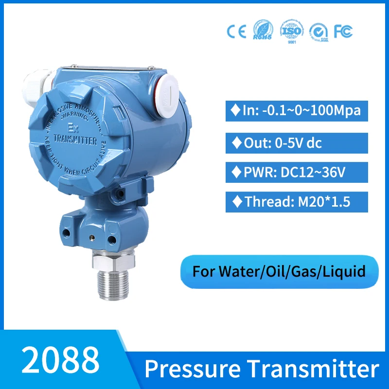 IP65 0-5V Hydrostatic Oil Water Gas Pressure Sensor 10bar 20psi 40mpa Piezoresistive Pressure Sensor Transmitter