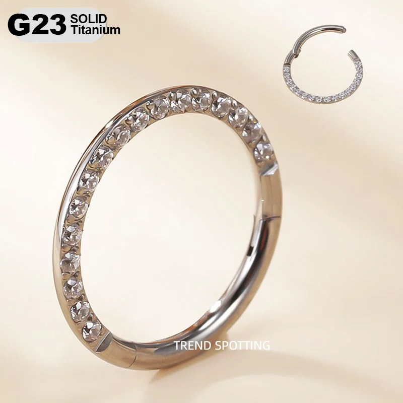 

Astm F136 Titanium Daith Earring Hoop Solid G23 Cartilage Tragus Helix Rings 16G Septum Hinged Segment Piercing Jewelry