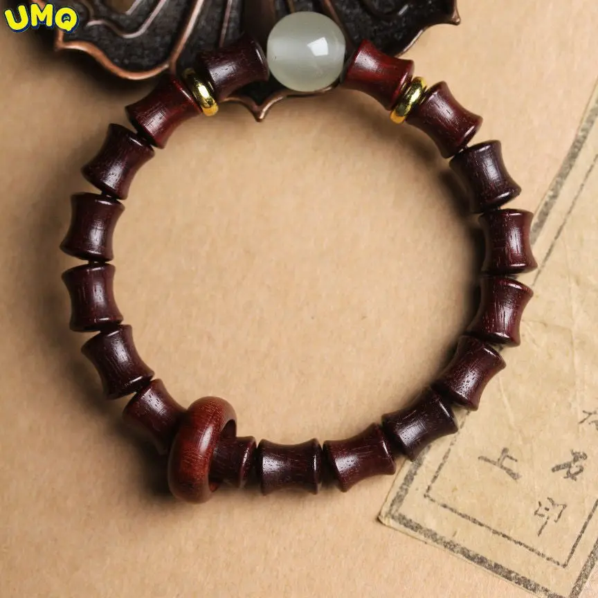 

Small Leaf Red Sandalwood Bamboo Bracelet Rosewood Sandalwood Lovers