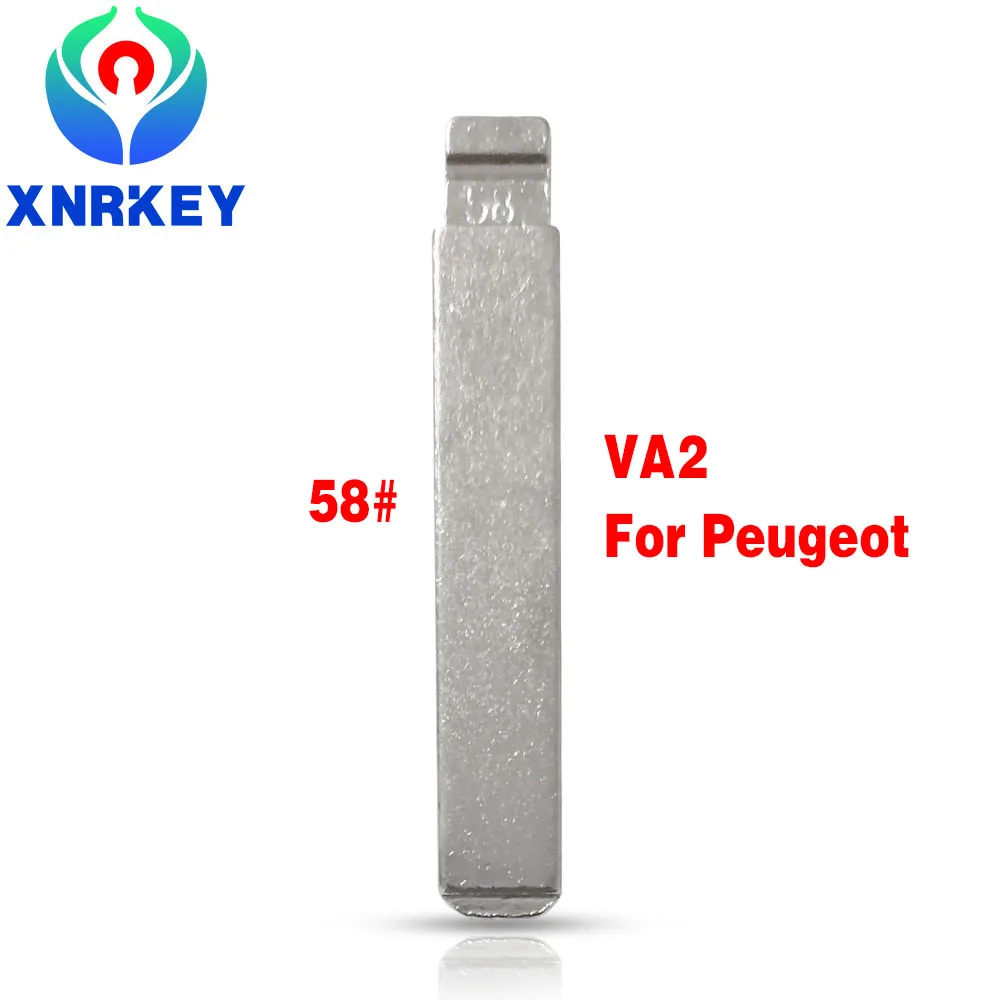 

XNRKEY 10 Pcs #58 VA2 Metal Uncut Flip Remote Car Key Blade for Citroen Triumph Peugeot 307 308 407 408