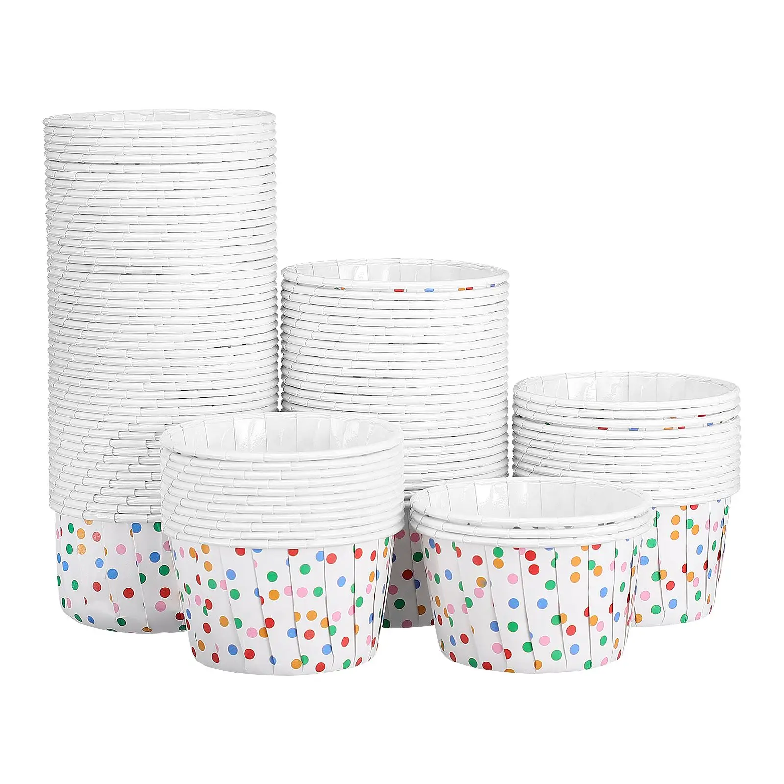 

Cabilock 100pcs Polka Dot Paper Treat Cups Disposable Dessert Bowls for Sundae Cake Ice Cream