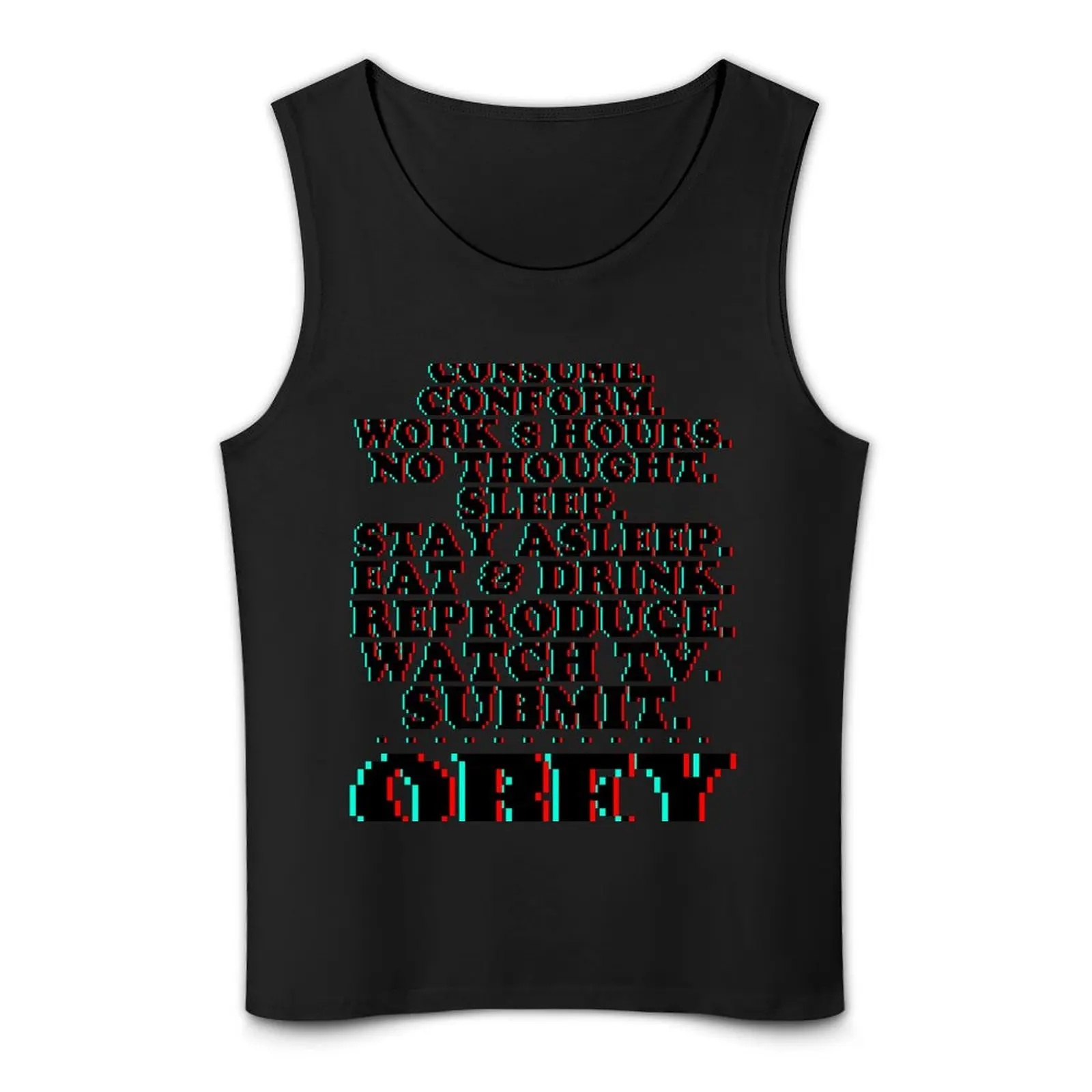 Они живут OBEY Brainwash 3D Pixel Tank Top Мужской летний жилет мускулистый мужчина