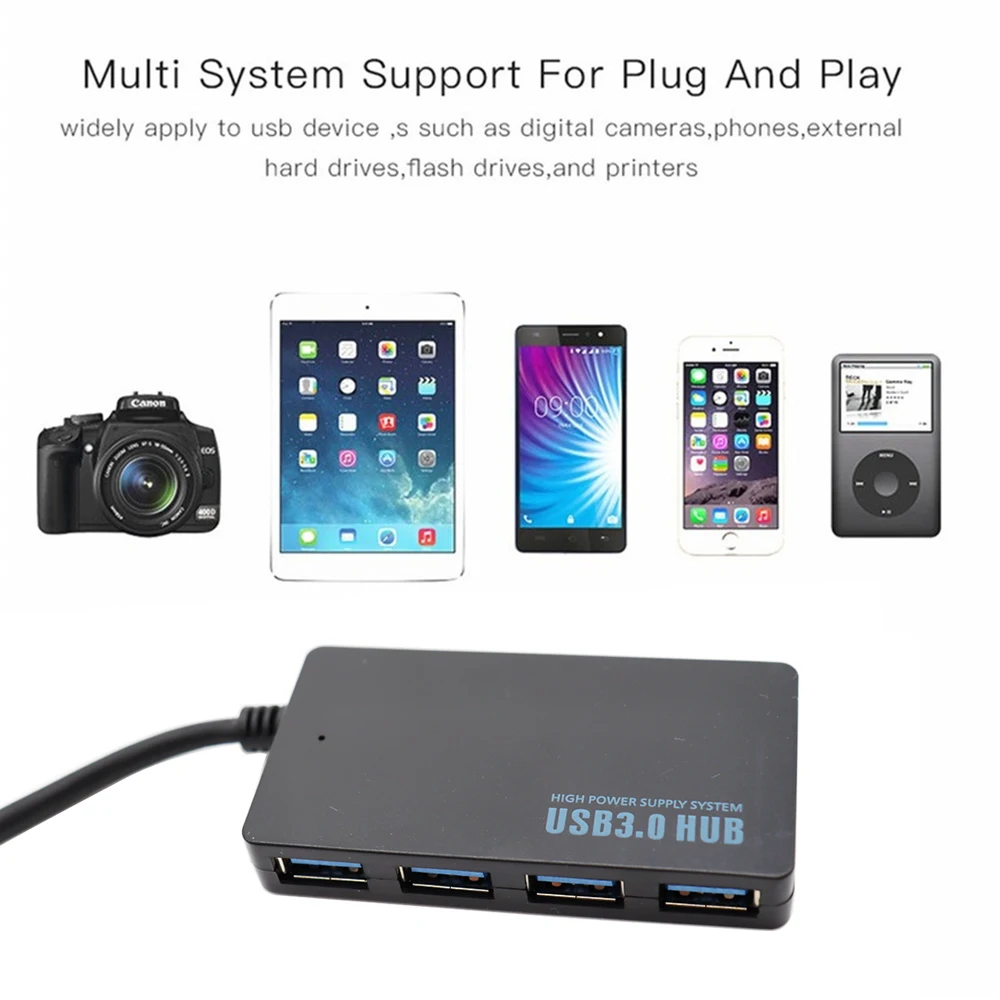 Высокоскоростной 4-портовый концентратор USB 3 0 Разветвитель type-C разветвитель