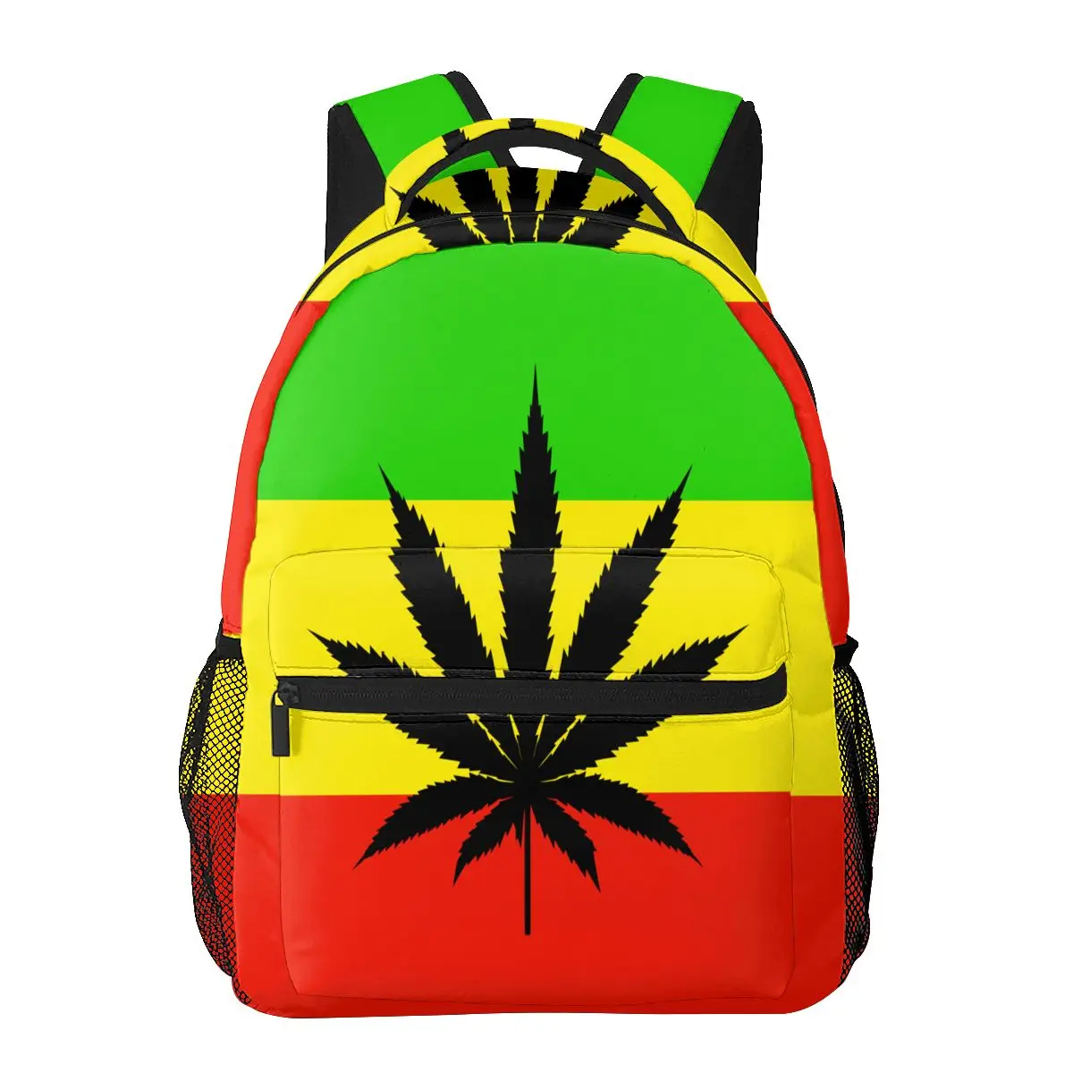 

Women's Backpack Rasta Flag With Weed School Bag for Men Lady Travel Bag Casual School Backpack