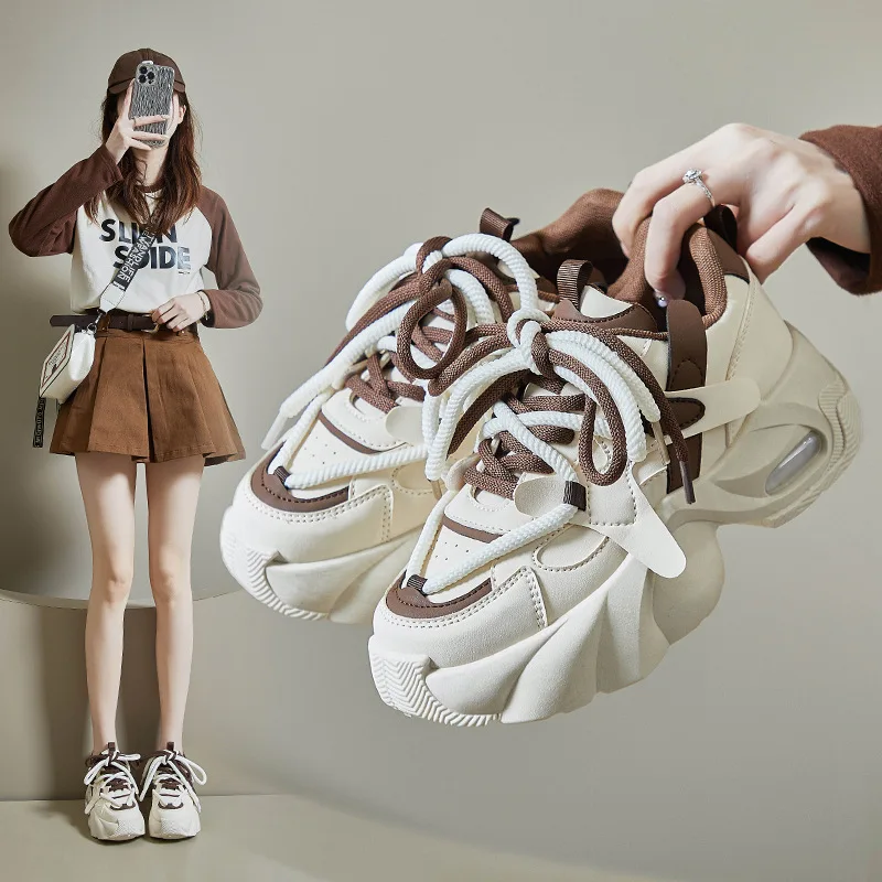 InsKorean стильные новые женские туфли для папы Весна студенческие спортивные