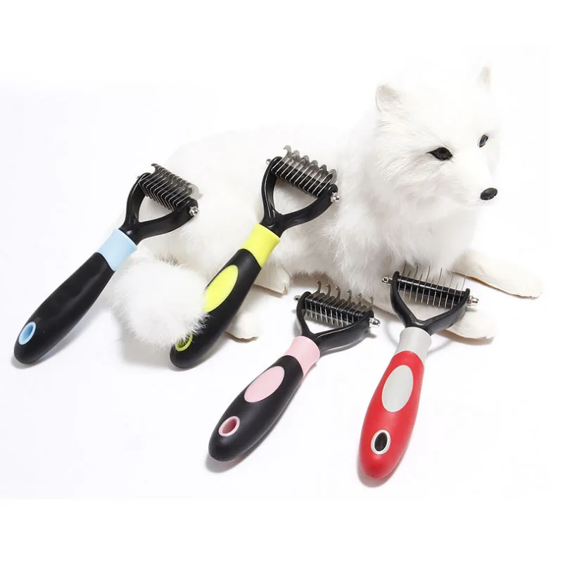 Профессиональная расческа для вычесывания домашних животных двухсторонняя