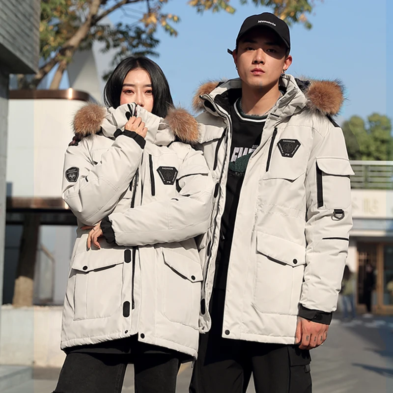 Men's White Duck Down Jacket Warm Hooded Thick Puffer Jacket Coat Male Casual High Quality Overcoat Thermal Winter Parka Men 3XL