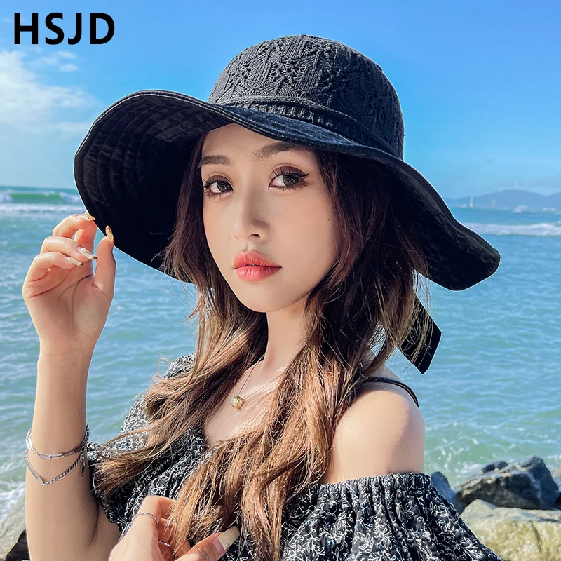 Летняя женская вязаная Солнцезащитная шляпа ручной работы с мягким верхом