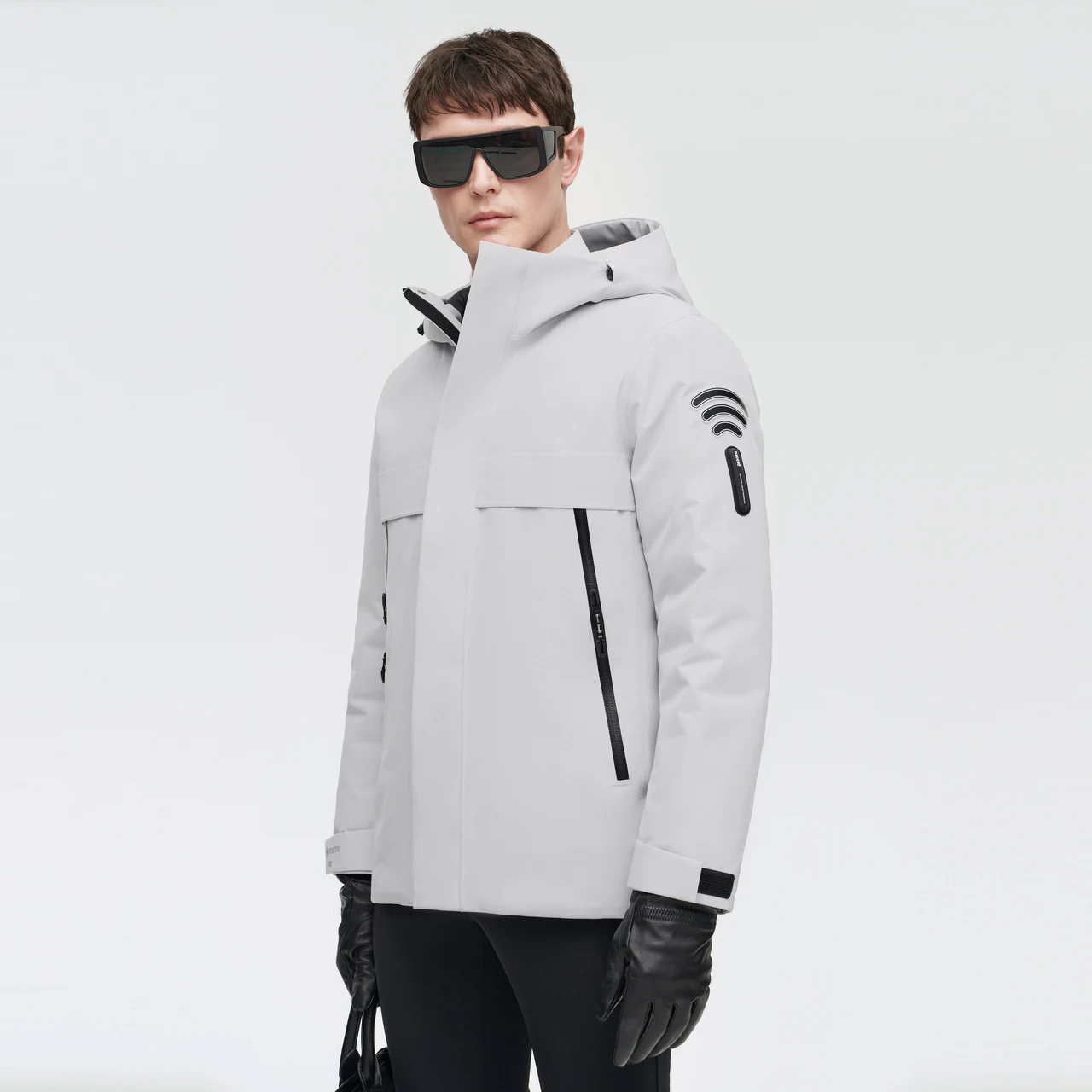 BOSIDENG весенне-осеннее длинное пальто Мужская модная ветровка с капюшоном черное