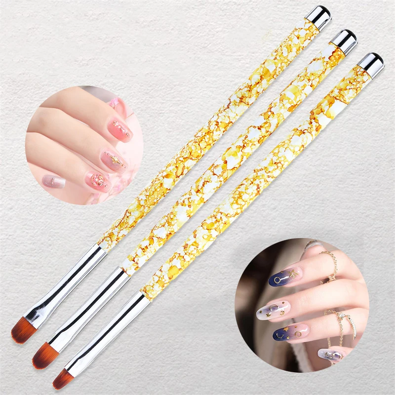 

3Pcs Acrylic UV Gel Extension Builder Nail Painting Pen Drawing Brushes Set Petal Flower Painting Drawing Brush Manicure Tools