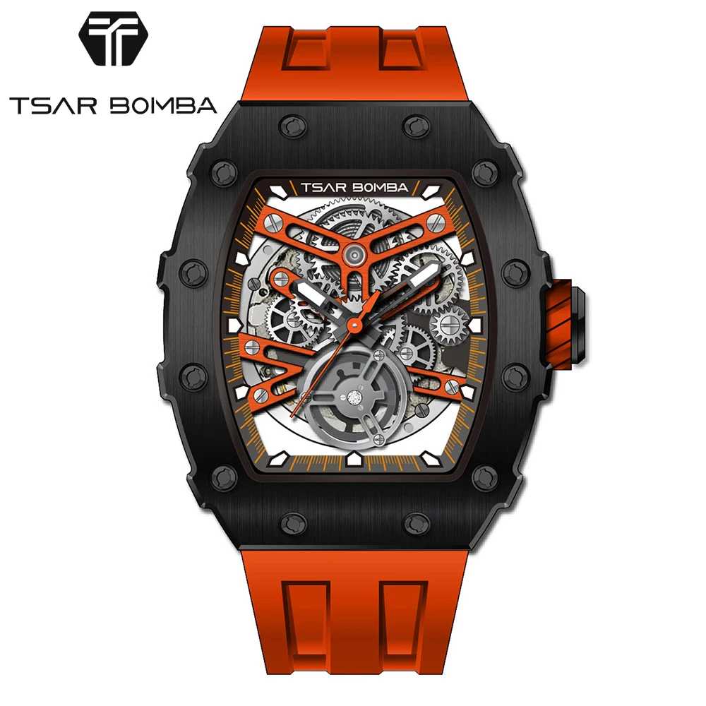 

TSAR BOMBA Luxury Watch for Man MIYOTA Movement Skeleton Design 50M Waterproof Sapphire Wristwatch Mechanical Relogio Masculino