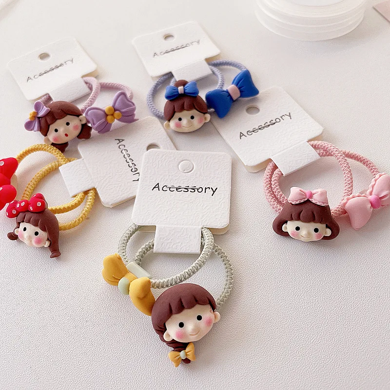 

Baby Hair Accessories Korean Style New Fashionable Cartoon Polka Dot Bow Headwear Sweet Cute Lovely Girls Elastic Hair Bands