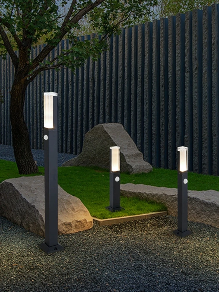 

Motion Sensor 10W LED Lawn Lamp Outdoor waterproof IP65 Aluminum Acrylic lampshade Courtyard villa landscape Pathway Lawn Lights