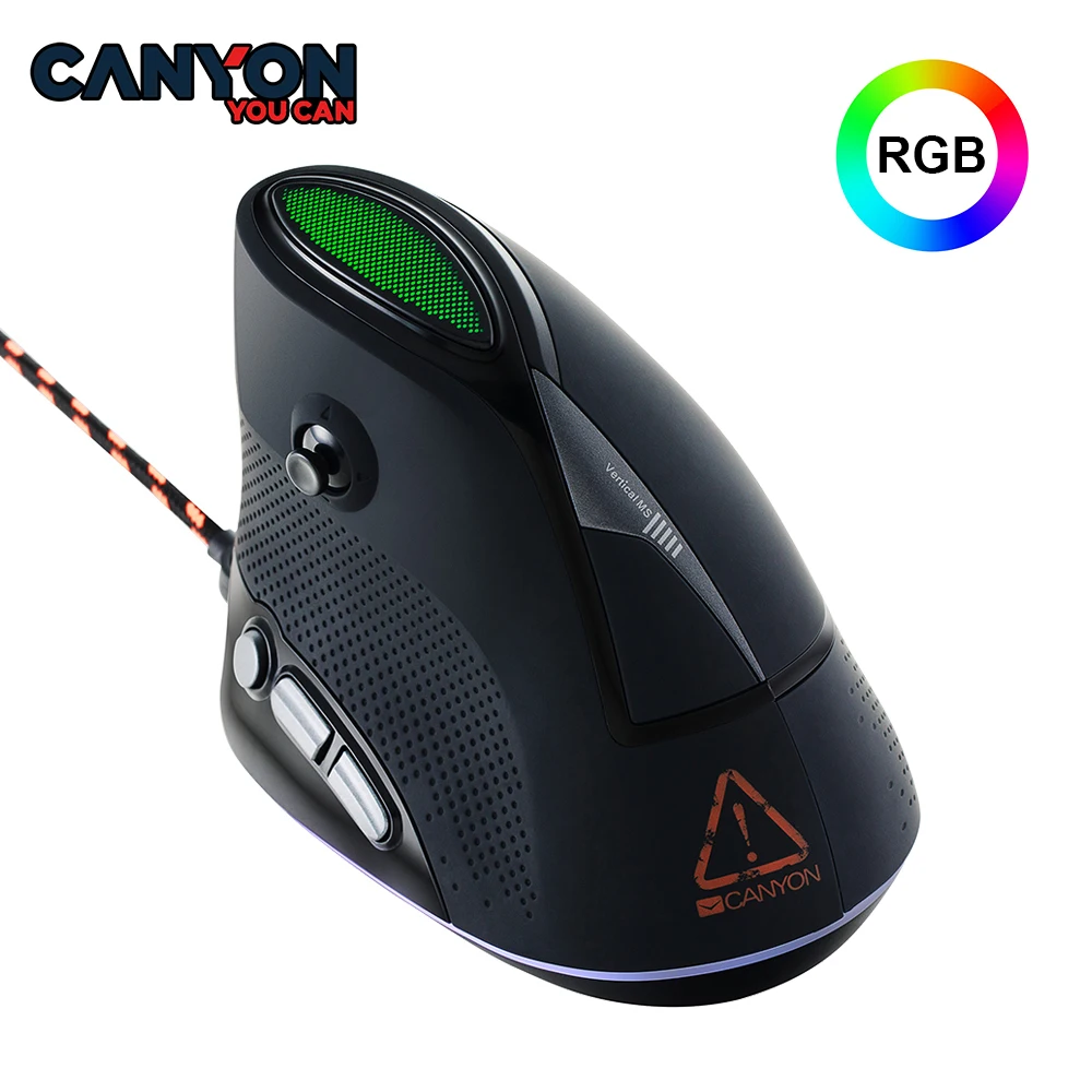 CANYON Проводная вертикальная мышь игровая RGB оптическая эргономика USB двойной