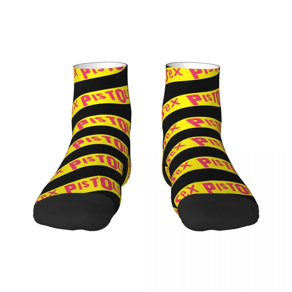 

Забавный принт тяжелых металлических пистолетов, носки для мужчин и женщин, эластичные летние, Осенние, зимние, рок-группы, короткие носки