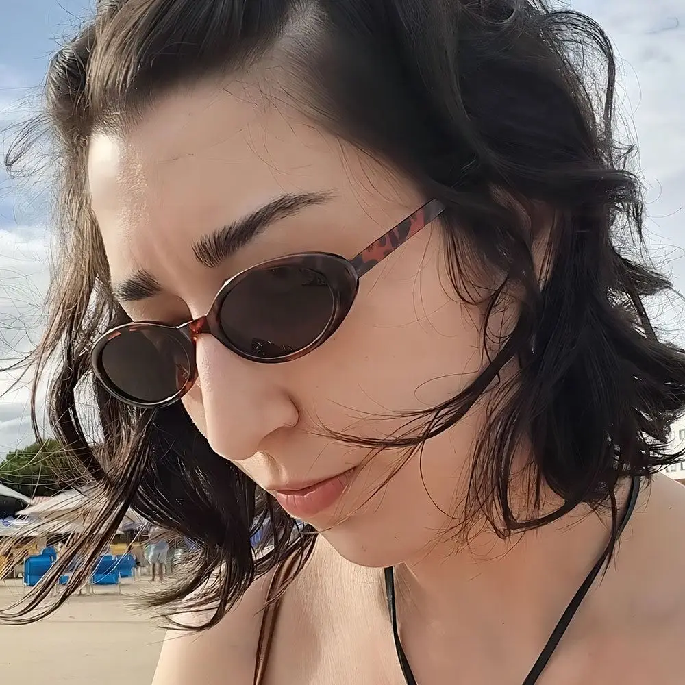 Очки солнцезащитные в овальной оправе UV400 для мужчин и женщин модные