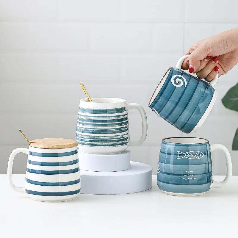 

500 мл керамическая кружка японская ручная-стандартная чашка для послеобеденного чая чашка для завтрака кофе молока пара чашка для воды