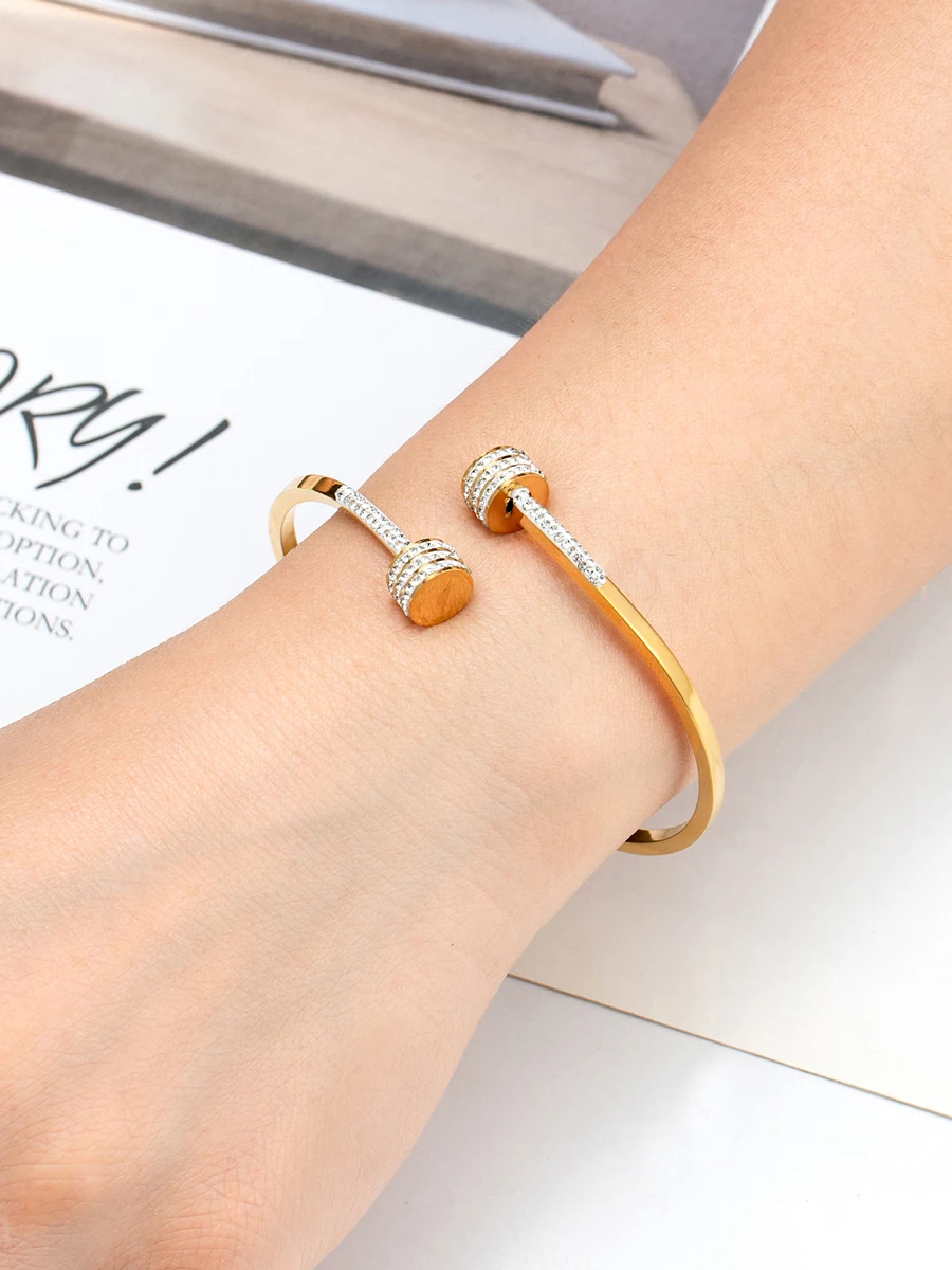 Высокое качество уникальный дизайн белый кристалл двойная головка ногтя браслет