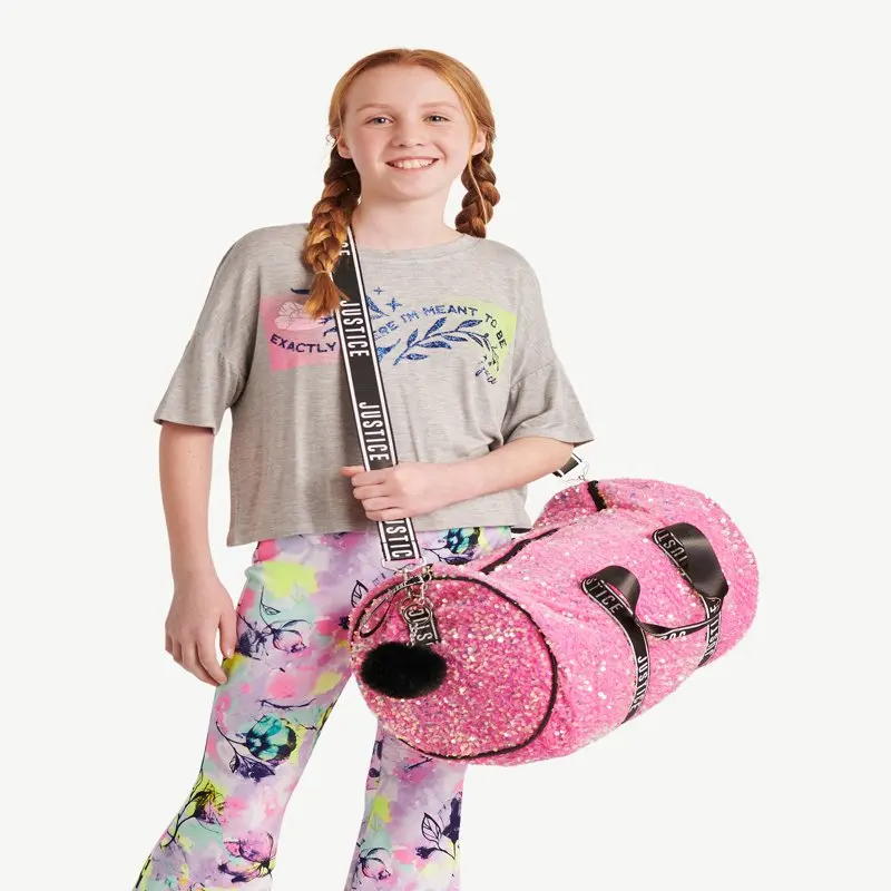 Girls Weekender Duffel Handbag Pink
