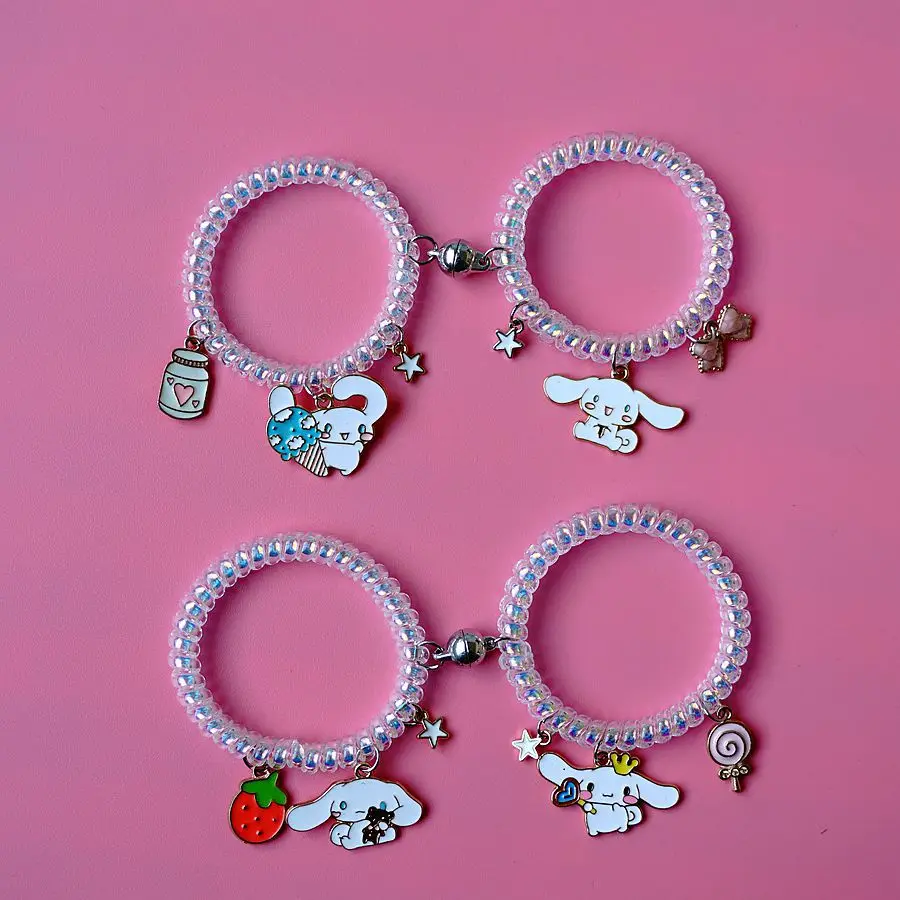 

Kawaii Cinnamoroll Sanrioed аксессуары игрушки мультфильм милая фотография парные ювелирные изделия браслет аксессуары Игрушки для девочек подарок