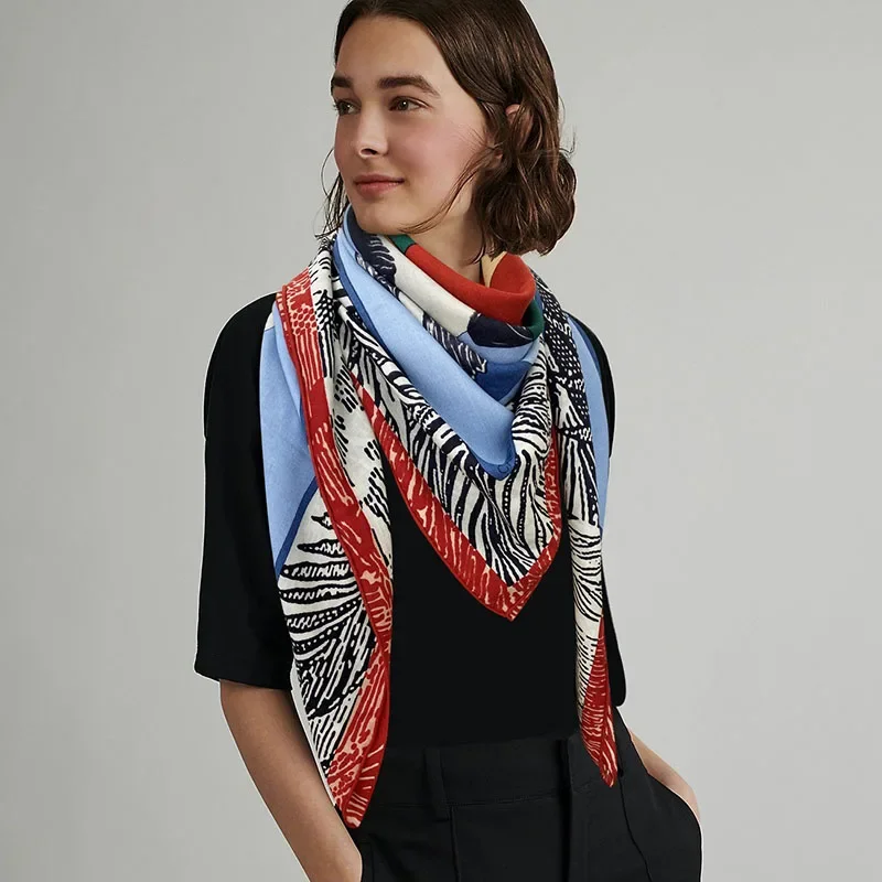 

Scarf for Women H Horse Design Cashmere Scarf 140cm Printing Hijab Winter Wraps Fashion Shawl Pashmina Blankets Women's Stole