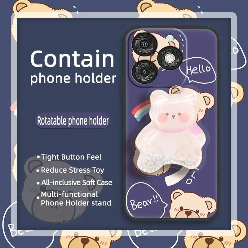 Блестящий чехол с сыпучим песком для Itel-A50 водонепроницаемая защитная задняя