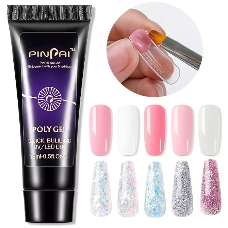 

Poly Nail Gel for Nail Extension Kit Manicure Acrylic Hybrid UV Gel Nail Polish Art Varnish Set Quick Builder Permanant