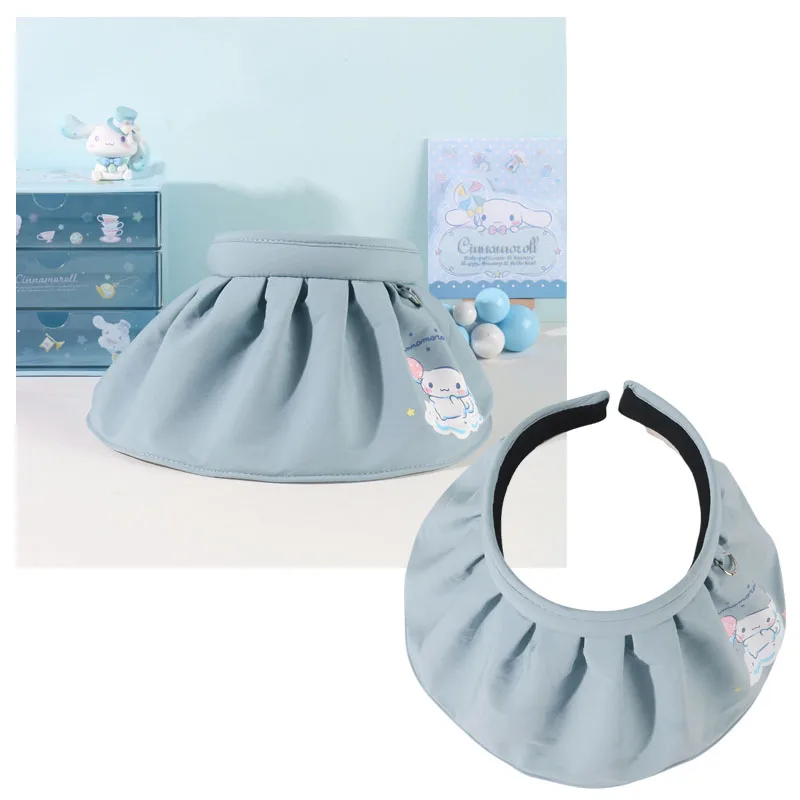 

Sanrioed Cartoon Kawaii Cinnamoroll Sun Cap Summer Anti-UV Anime Figure Cute Sunhat Folding Shell Shape Big Brim Hats Girl Gifts