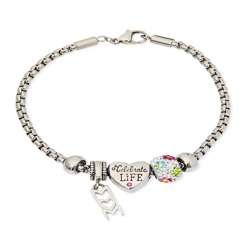 

Stainless Steel Mom Charm Bracelet Set