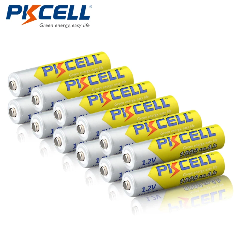 

12PCS/lot PKCELL NIMH Battery AAA 1000mAh 1.2V Ni-MH Rechargeable Battery 3A Batteries Baterias for Camera Flashlight Toys