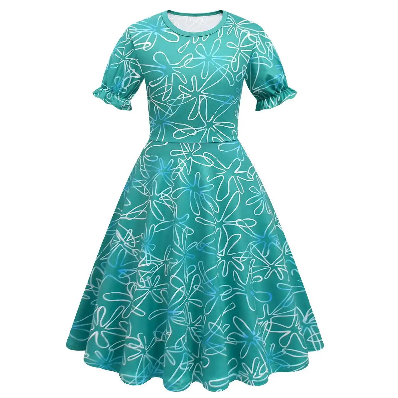 Новое детское платье для ролевых игр Inside Out2 с рукавами епископа + костюмы париком