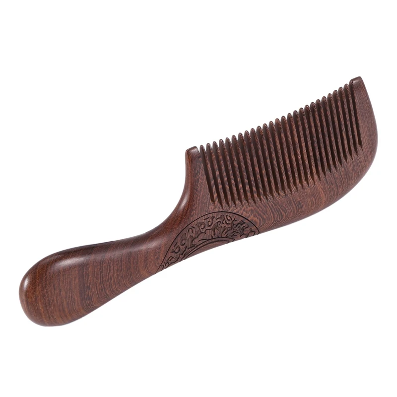 

Гребень из сандалового дерева унисекс, Антистатическая расческа для волос с деревянными ручками, для дома и путешествий, 2 шт.