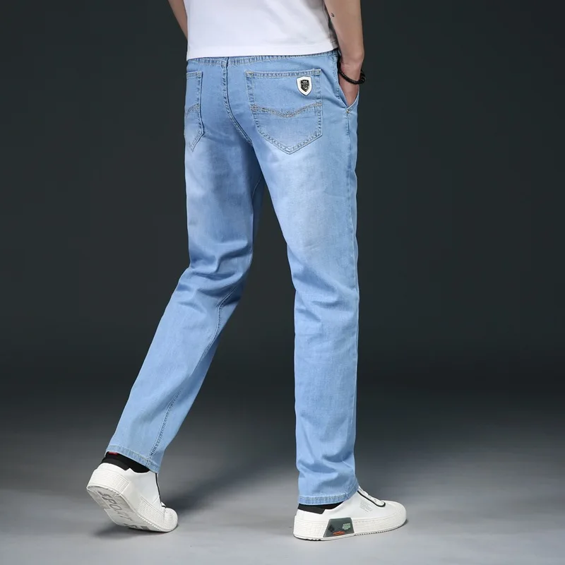 Джинсы мужские стрейчевые классические модные брендовые брюки из денима Мягкие