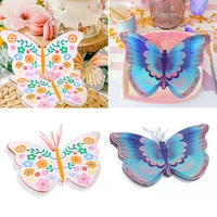 butterfly shape disposable tableware paper plates kids birthday party wedding decorations baby shower suppiles